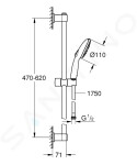 GROHE - Vitalio Start Set sprchové hlavice, tyče a hadice, 3 proudy, chrom 26032001