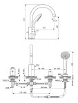 IDEAL STANDARD - CeraLine Baterie na okraj vany, 4-otvorová instalace, chrom BC198AA