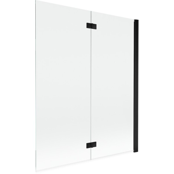 MEXEN - MIST vanová zástěna 140x150 cm 6mm 2-s, černá, čirá, pravá 8A9-140-002-70-00-P