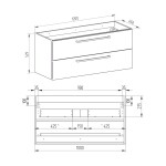 Mereo Bino, koupelnová skříňka s keramickým umyvadlem 121 cm, dub Arlington CN623