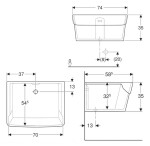 GEBERIT - Publica Keramický dřez 740x585 mm, bílá 355675000