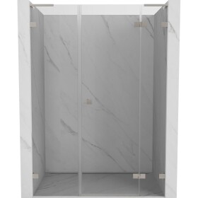 MEXEN/S - Lunar L sprchové dveře křídlové pravé 120, transparent, nikl kartáčovaný 834SL-120-050-97-00-P