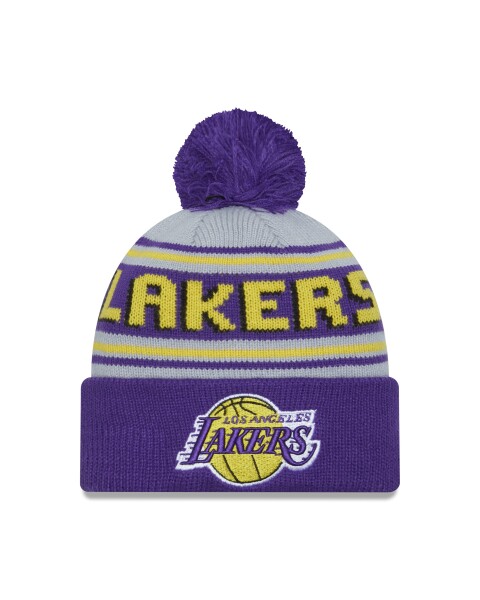 New Era Pánská zimní čepice Los Angeles Lakers NBA Pom Wordmark