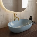 REA - Umyvadlo na desku LISA L.BLUE SHINY REA-U6620