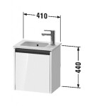 DURAVIT - Ketho.2 Umyvadlová skříňka 44x41x29 cm, 1 dvířka, panty vpravo, grafit mat K25060R49490000