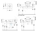 DURAVIT - Bacino Umyvadlo na desku, 420x420 mm, s přepadem, bílá 0333420000