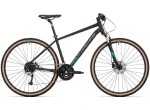 Rock Machine CrossRide 700 mat black/dark grey/petrol blue trekingové kolo PŘEDVÁDĚCÍ vel. M