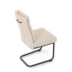 Židle jídelní, taštičkové pružiny v sedáku, madlo na opěráku, krémová látka, černý kov