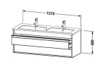 DURAVIT - Ketho Umyvadlová skříňka 48x127x48 cm, 2 zásuvky, lesklá bílá KT643202222