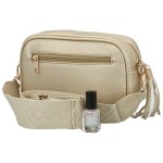Stylová dámská koženková crossbody MaxFly Rozana, zlatá