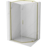MEXEN - Exo sprchový kout pětiboký křídlový 100 x 90, transparent, zlato 812-100-090-50-00