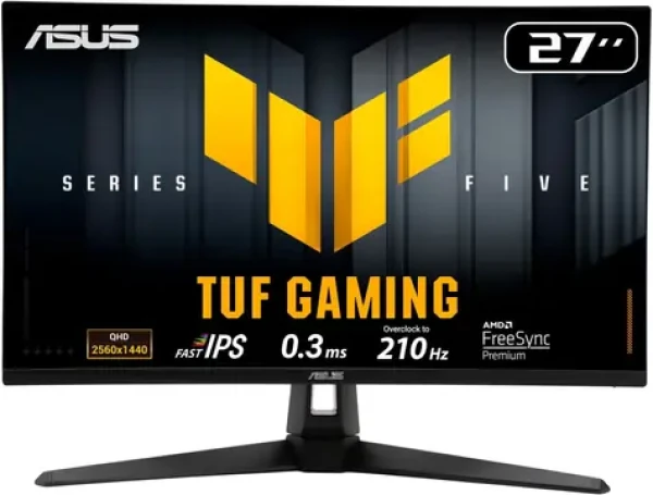 27" ASUS VG27AQ5A černá / QHD / 2560x1440 / IPS / 16:9 / 0.3ms / 1300:1 / 300cd-m2 / HDMI+DP / VESA (90LM0BN0-B01371)