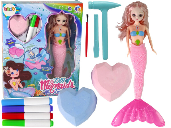 Mamido Sada na vykopávky DIY Mořská víla s poklady růžová