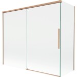 MEXEN/S - Rox vanová zástěna 2-křídlová posuvná 180 + 90 x 150, transparent, měď kartáčovaná 8C9-180-090-65-00