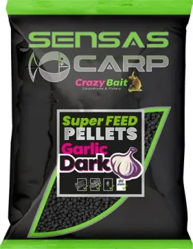 Sensas Super Feed Garlic Dark / Pelety / 650 g / 4 mm (88562)