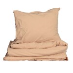 Storefactory Povlečení z organické bavlny Crinkle Peach Pink 150 × 210 cm, oranžová barva, textil