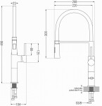 MEXEN - Dina dřezová baterie, chrom / černá 672701-07