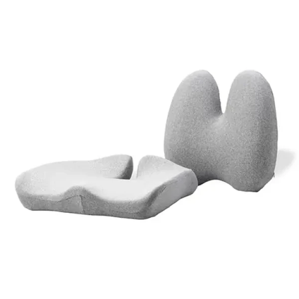 Powerton Set bederní opěrky a podsedáku šedá / ergonomický / paměťová pěna (WPEUS3)
