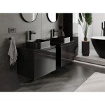 MEXEN/S - Orio koupelnová skříňka pod umyvadlo 60 cm s deskou, 1 šuplík, černá lesk 91A10-06047-1-BFC70