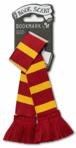 Záložka do knihy šála (červená, žlutá)