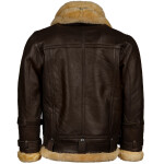 Pánská Kožená Zimní Bunda Bomber Lazare Pravý Kožíšek Brixton Hnědá Velikost: M