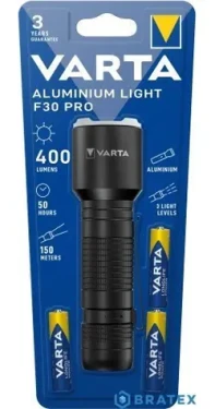 Varta Aluminium Light F30 Pro černá / Svítilna / LED / 400 lm / 3x AAA / dosvit až 150 m (17608101421)