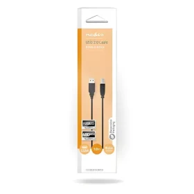 Nedis USB 2.0 kabel A-B 1m černá / USB kabel / 480 Mbps / poniklovaný (CCGB60100BK10)