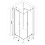 MEXEN/S - Exo čtvercový posuvný sprchový kout 80 x 80, transparent, chrom 8111-080-080-01-00