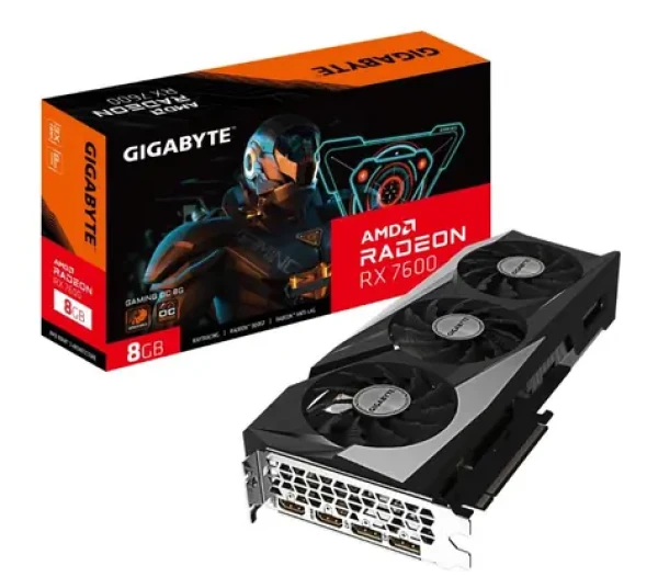 GIGABYTE RX 7600 GAMING OC / 1875-2754 MHz / 8GB D6 / 128-bit / 2x HDMI + 2x DP / 165W (8) (GV-R76GAMING OC-8GD)