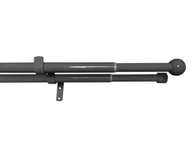 Garnýž dvouřadá Lory 200-350 cm, černý nikl