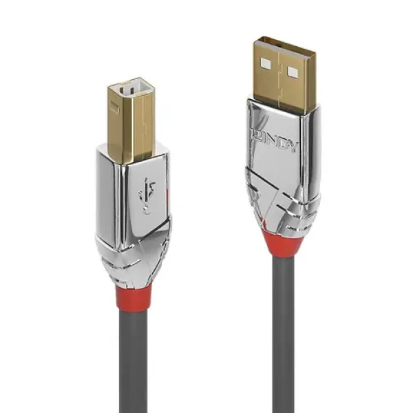 Lindy Cromo Line USB 2.0 A-B šedá / USB kabel / USB-A / USB-B / 5 m / 480 Mbit/s (36644)