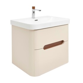 Koupelnová skříňka s umyvadlem a baterií SAT Fusion 57,5x53x45 cm pískově béžová mat SATFUSION260BEMWBA SATFUSION260BEMWBA