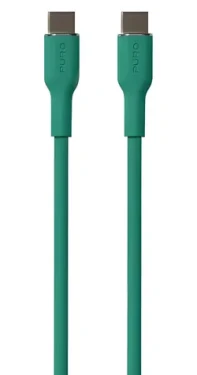 Puro Soft Silicone Cable tmavě zelená / Datový kabel / USB-C - USB-C / 1,5 m (PUUSBCUSBCICONDKGRN)