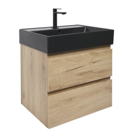 Koupelnová skříňka 2 zásuvková s umyvadlem SAT B-Way 59x50x45 cm dub mat BWAY260OAKU2B2B BWAY260OAKU2B2B