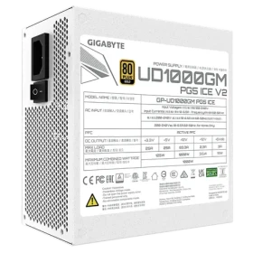 GIGABYTE UD1000GM PG5 V2 ICE bílá / Zdroj / ATX 3.1 / 1000W / 80PLUS Gold / modulární / PCIe 5.1 (GP-UD1000GM PG5 ICE)