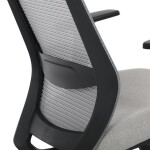 Židle kancelářská, šedá MESH síťovina, šedá látka, plastový kříž, synchronní mechanismus, kolečka pro tvrdé povrchy