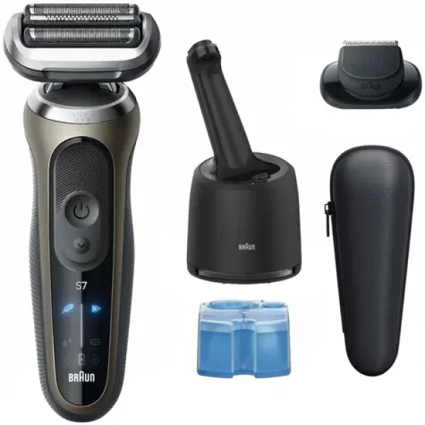 Braun Series 7 72-C7200CC zlatá / Holicí strojek / Planžetový / WetDry / 60 min provoz / čisticí stanice (8700216644396)