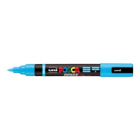 Uni Posca PC-5BR světle modrý 8, štětcový hrot 1-4 mm