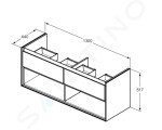 IDEAL STANDARD - Connect Air Skříňka pod dvojumyvadlo, 1300x440x517 mm, dekor světlé dřevo/světlá hnědá mat E0831UK