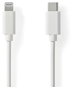 Nedis Lightning kabel 1 m bílá / Datový kabel / USB-C (M) - Lightning 8-pin (M) / USB 2.0 / 480 Mbps (CCGL39650WT10)