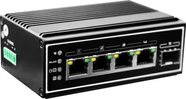 LevelOne IGP-0502 / Průmyslový switch / 4x GE PoE+ / 1x SFP / 120 W / DIN / kovové tělo (IGP-0502)