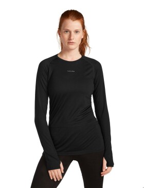Dámské merino tričko s dlouhým rukávem ICEBREAKER Wmns 125 ZoneKnit LS Crewe, Black velikost: L