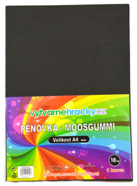 Pěnovka A4, tl. ca 2mm - černá, 10ks