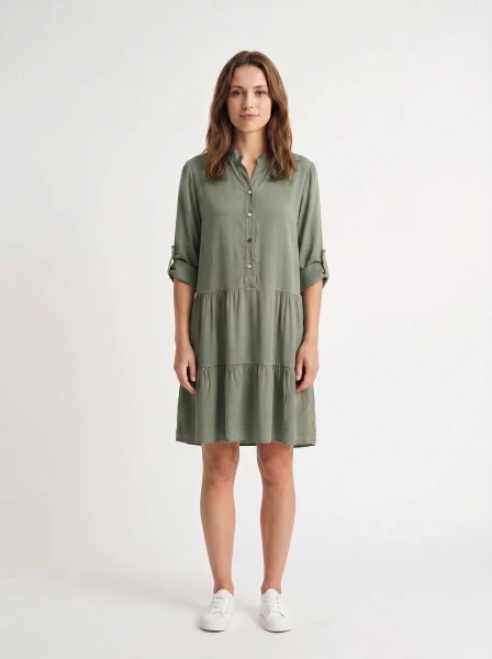 HOSH Dámské košilové šaty Spirit khaki Velikost: XXL/3XL