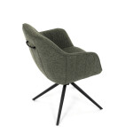 Židle jídelní a konferenční, zelená látka, černé kovové nohy, otočný mechanismus