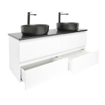Koupelnová skříňka s umyvadlem a technickým kamenem SAT B-Way 119x50x45 cm bílá lesk BWAY2120WTKUB BWAY2120WTKUB