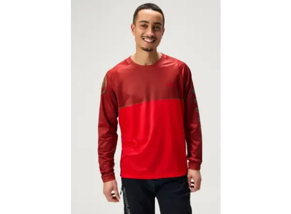 Endura Singletrack Core Printed Tee pánský dres dlouhý rukáv Flame Red vel. L