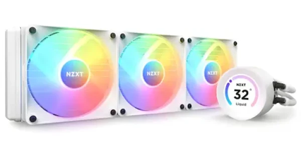 NZXT Kraken Elite 360 RGB bílá / Vodní chladič / 3x 120mm / 4-pin PWM / LCD displej / AMD + Intel (RL-KR36E-W1)