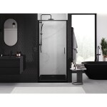 MEXEN - Exo sprchové dveře křídlové 70, transparent, černá 817-070-000-70-00