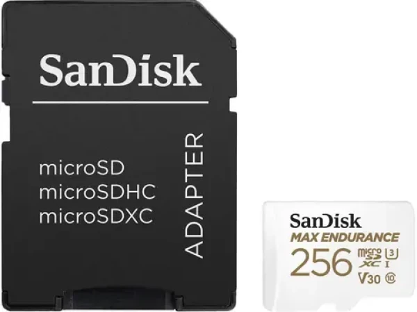 SanDisk Max Endurance microSDXC 256GB + adaptér / Class 10 / UHS-I / U3 / V30 / čtení: 100MBs / zápis: 40MBs (SDSQQVR-256G-GN6IA)